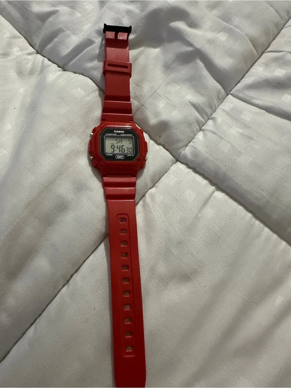 Casio F108WH Red Digital Watch Mens Alarm Stopwatch Water Resistant